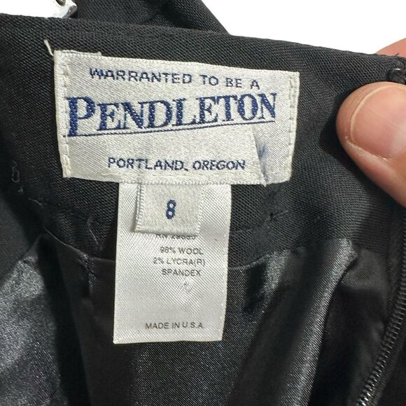 Pendleton 100% Virgin Wool Black Skirt Women Size 8 Business Career - Picture 6 of 8